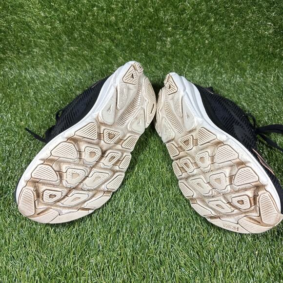 HOKA Clifton 9 Running Shoes Women Size 7 Black Rose Gold Comfort Low Sneakers - Picture 7 of 14